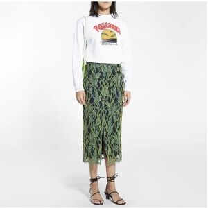 Roseanna Lace Pattern Midi Length Skirt
